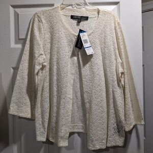 Kasper Cream Lace Cardigan Topper Jacket women's size x-large